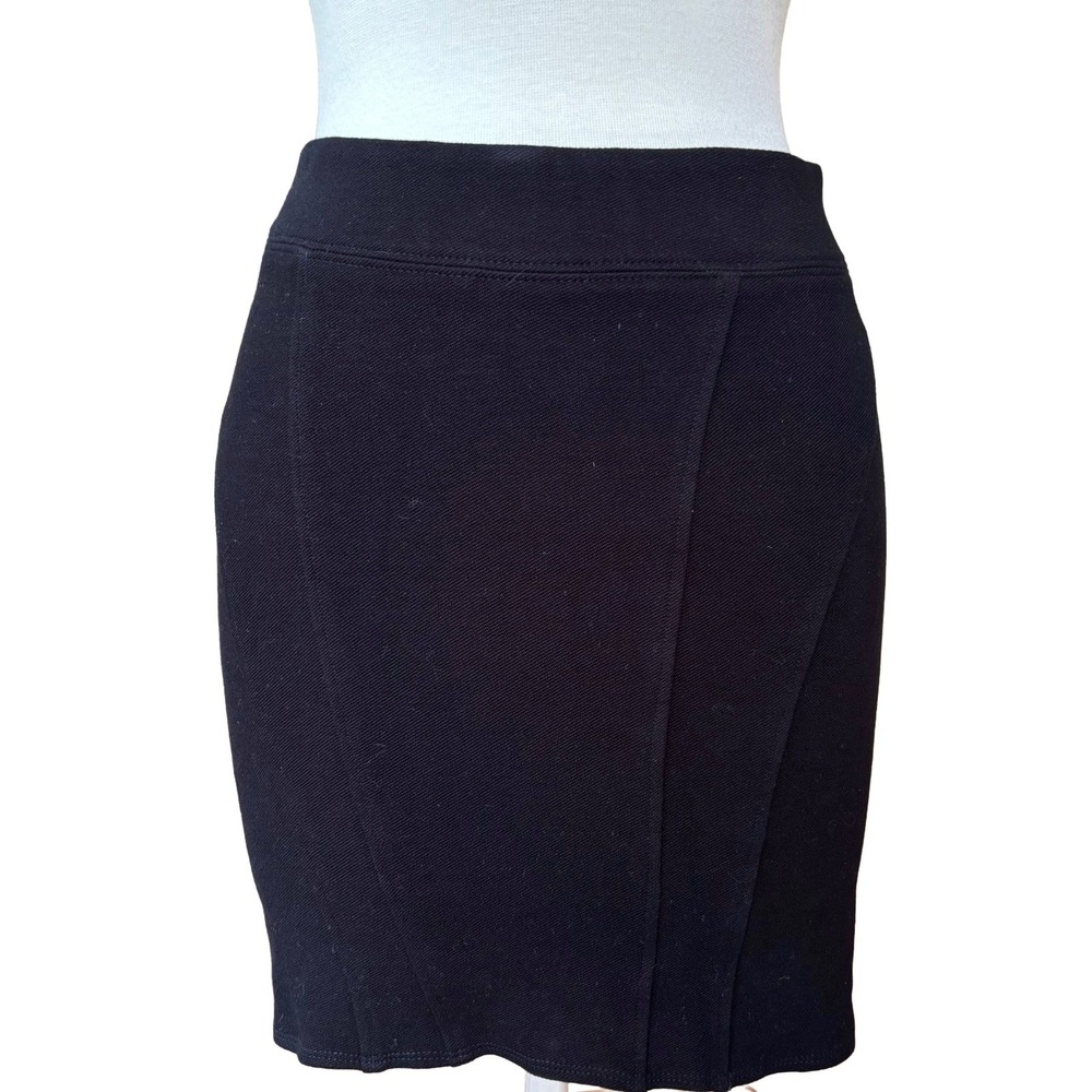 Helmut Black Structured Ponte Bodycon Mini Skirt P Minimalist Modern Capsule USA